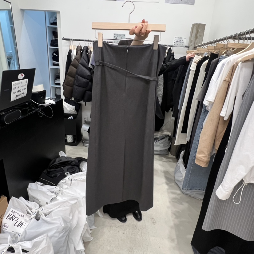 RECOVER東大門實拍女裝新品推薦職業時尚熱賣26春季長裙含腰帶RECOVER/MOMENT長裙