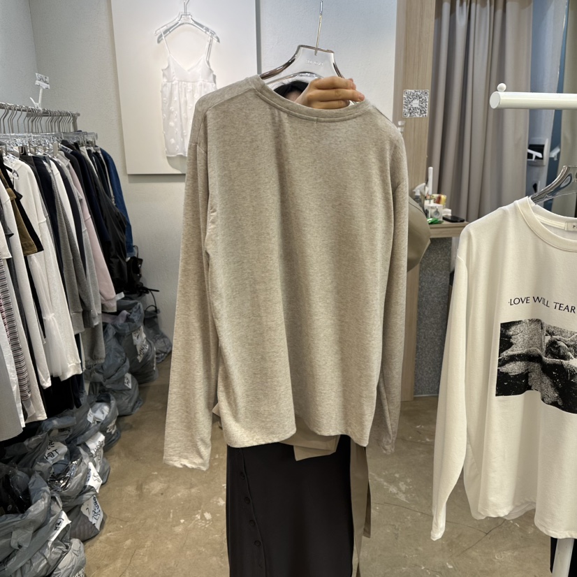 PLOVER東大門代購女裝新品人氣推薦休閑職業熱賣長袖T恤絨PLO_VER長袖T恤