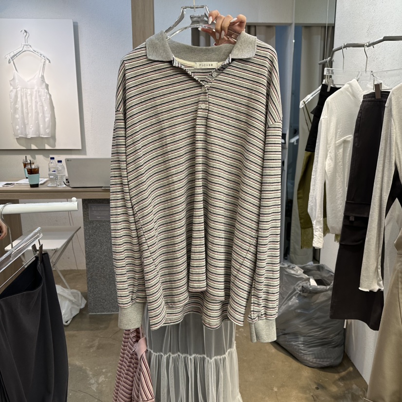 PLOVER韓國代購女裝新品熱賣人氣時尚休閑職業推薦長袖T恤PLO_VER長袖T恤圖色1