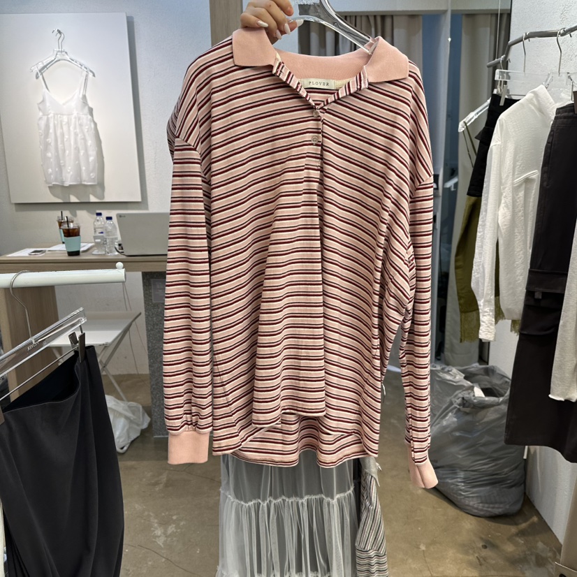 PLOVER韓國代購女裝新品熱賣人氣時尚休閑職業推薦長袖T恤PLO_VER長袖T恤圖色2