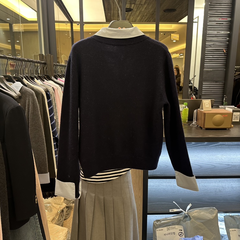 LE ETOILE韓國代購女裝新品時尚人氣26春季襯衫蕾絲衫假兩件LE ETOILE襯衫/蕾絲衫