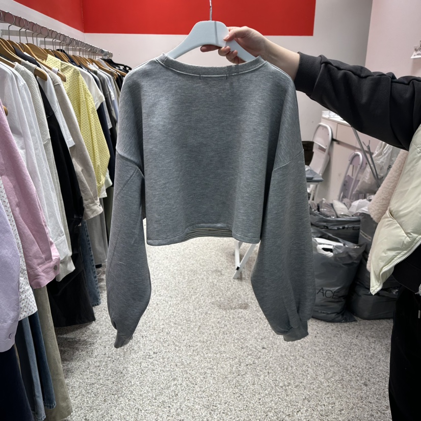 ATPZ東大門直郵女裝新款休閑時尚26春季熱賣衛衣短款紐扣ATTENTION PLEAES衛衣