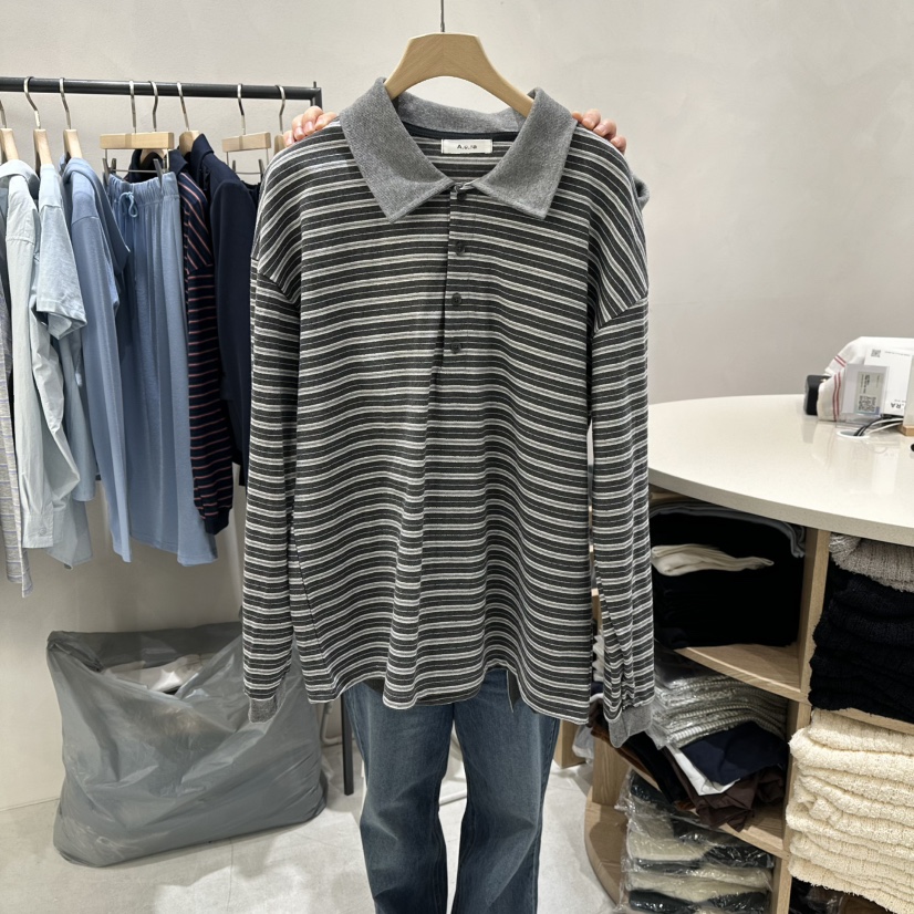 AURA韓國直郵女裝新品休閑人氣職業26春季時尚熱賣長袖T恤Au ra長袖T恤圖色2