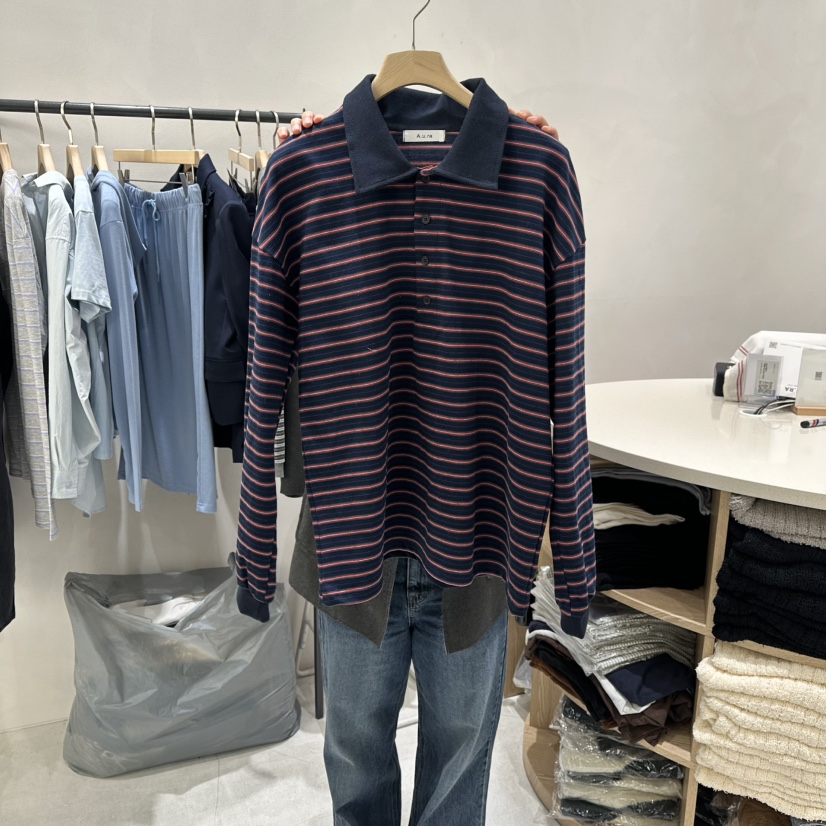 AURA韓國直郵女裝新品休閑人氣職業26春季時尚熱賣長袖T恤Au ra長袖T恤圖色3