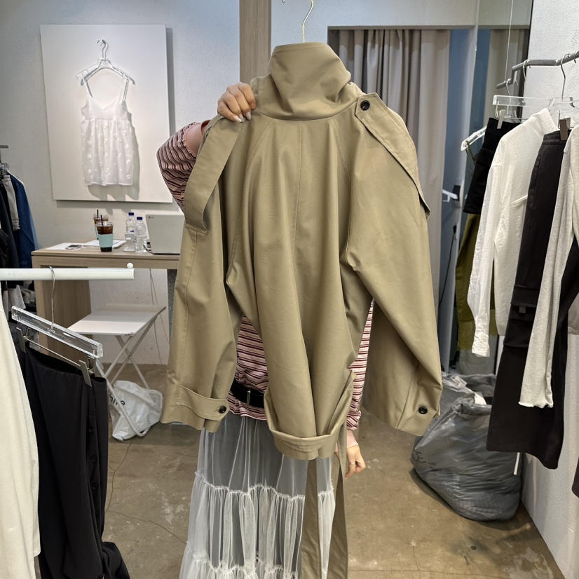 PLOVER東大門實拍女士新款人氣職業熱賣26春季夾克含腰帶高領PLO_VER夾克