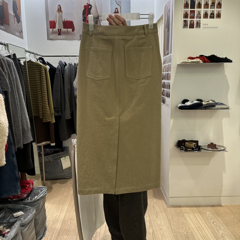 REIRAI東大門實拍女裝新品熱賣推薦時尚職業長裙棉質褶裥Reirai長裙