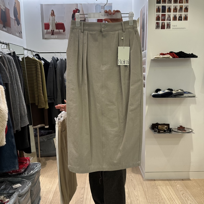 REIRAI東大門實拍女裝新品熱賣推薦時尚職業長裙棉質褶裥Reirai長裙圖色2