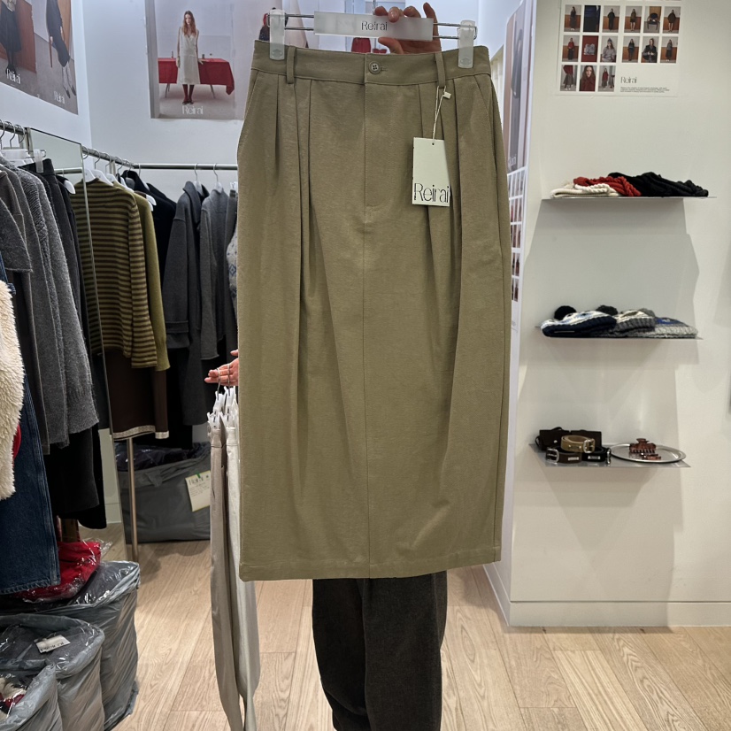 REIRAI東大門實拍女裝新品熱賣推薦時尚職業長裙棉質褶裥Reirai長裙圖色3