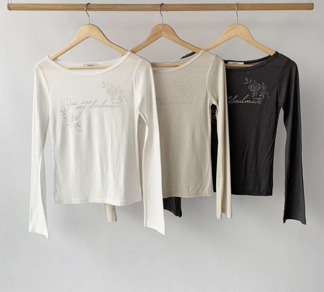 FORMAL韓國代購女裝新款時尚26春夏推薦人氣熱賣休閑長袖T恤FORMAL長袖T恤圖色2左二色