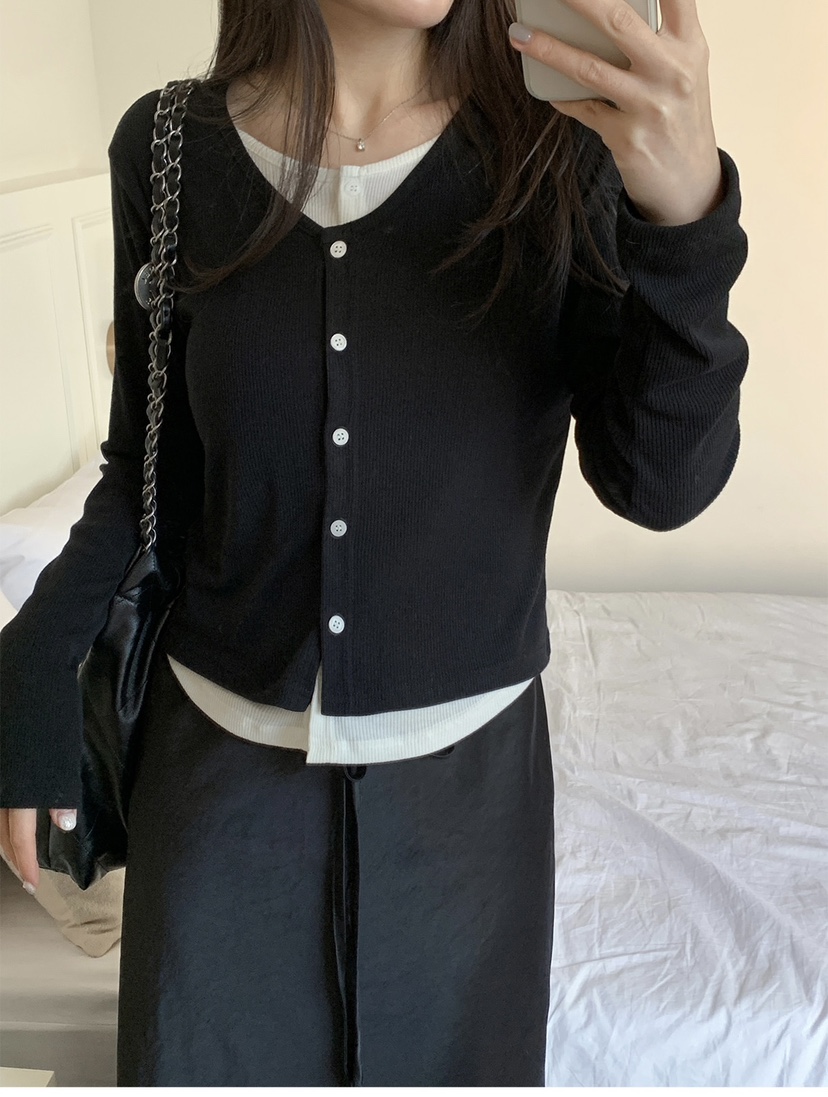 FRILL-T/DADA韓國直郵女士新品推薦時尚休閑套裝柔軟開衫FRILL-T/DADA套裝