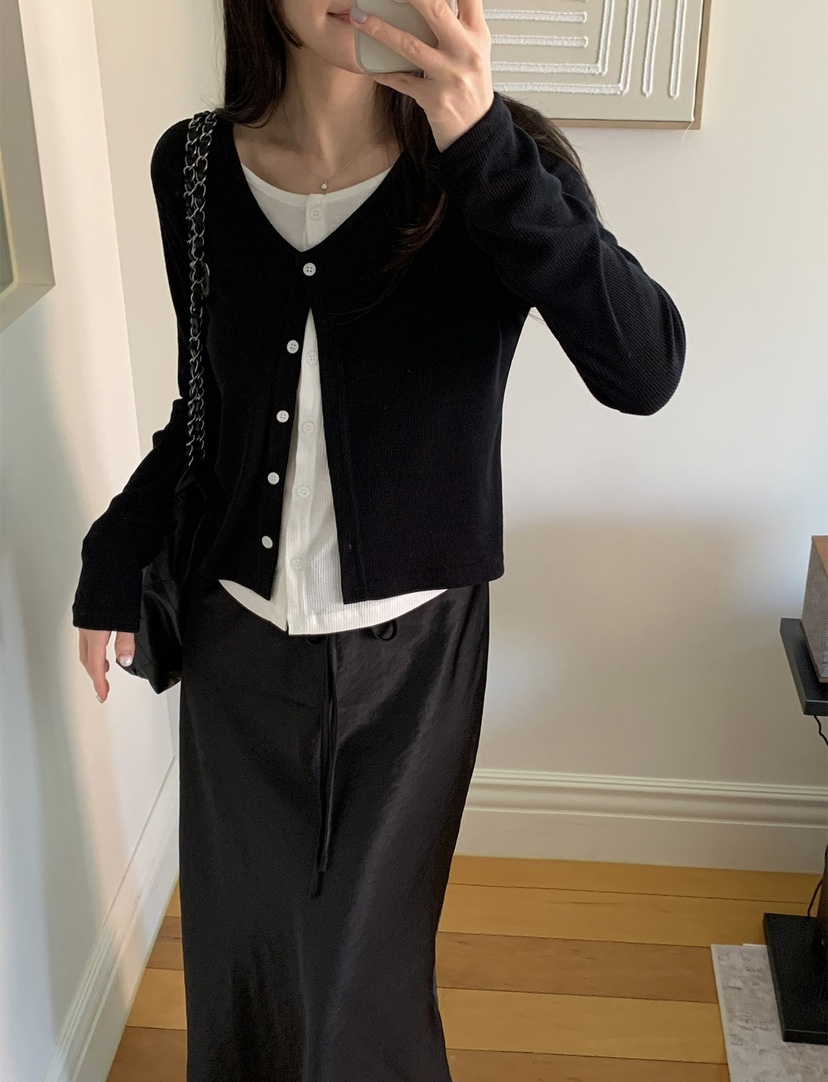 FRILL-T/DADA韓國直郵女士新品推薦時尚休閑套裝柔軟開衫FRILL-T/DADA套裝