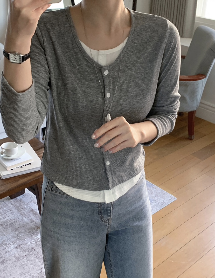 FRILL-T/DADA韓國直郵女士新品推薦時尚休閑套裝柔軟開衫FRILL-T/DADA套裝