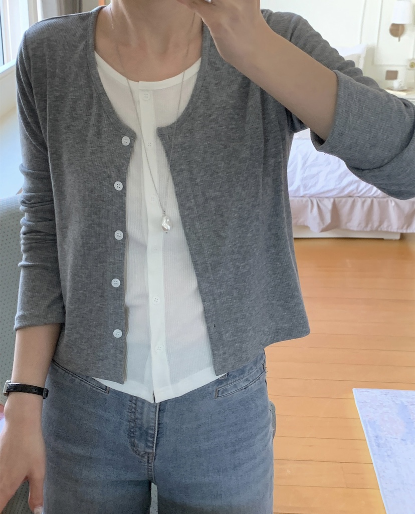 FRILL-T/DADA韓國直郵女士新品推薦時尚休閑套裝柔軟開衫FRILL-T/DADA套裝