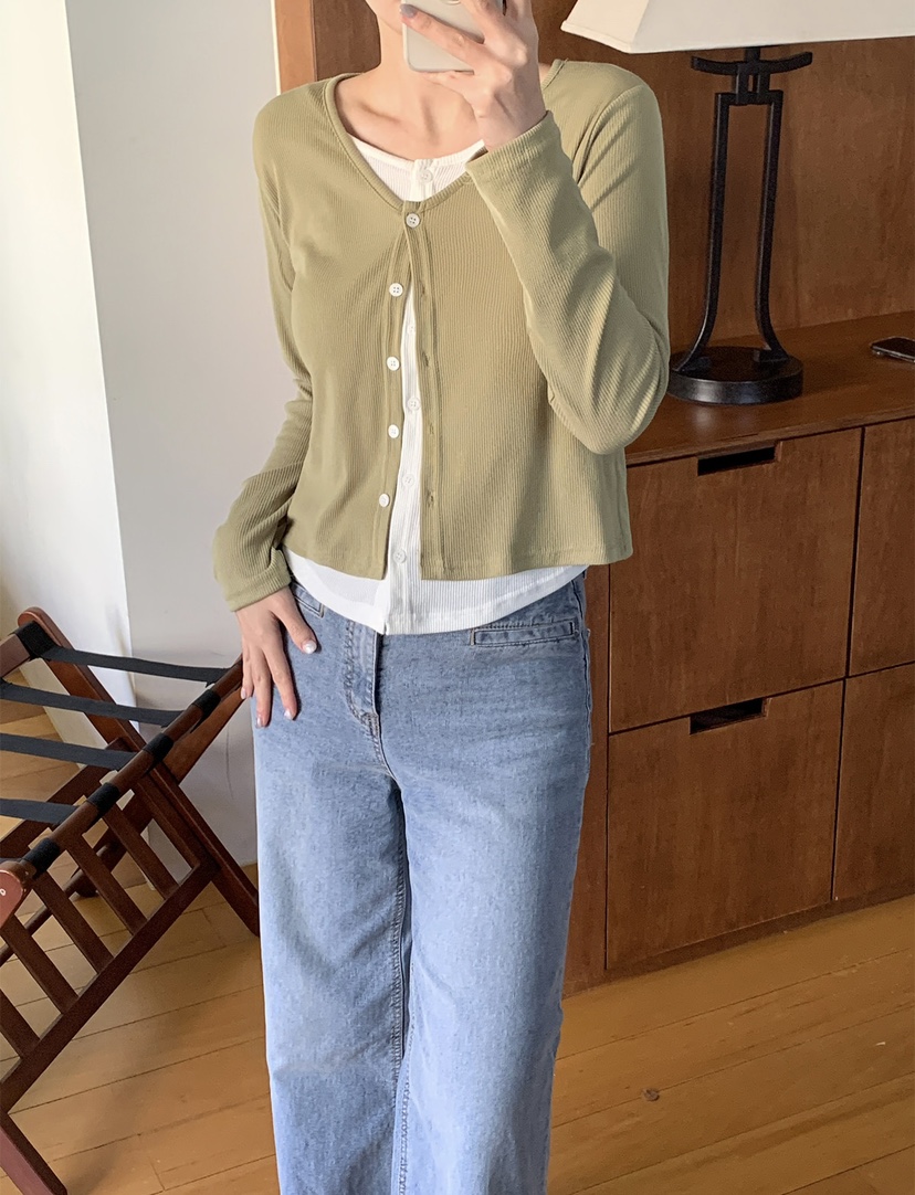 FRILL-T/DADA韓國直郵女士新品推薦時尚休閑套裝柔軟開衫FRILL-T/DADA套裝