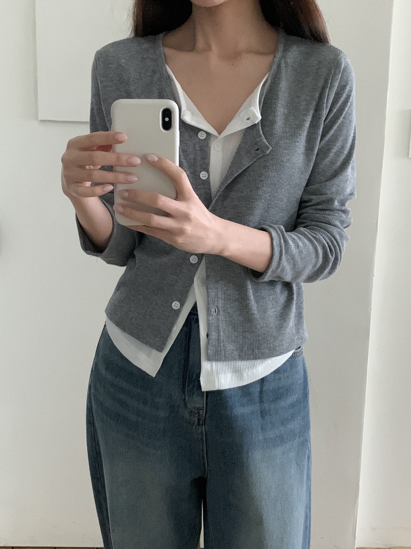 FRILL-T/DADA韓國直郵女士新品推薦時尚休閑套裝柔軟開衫FRILL-T/DADA套裝圖色1