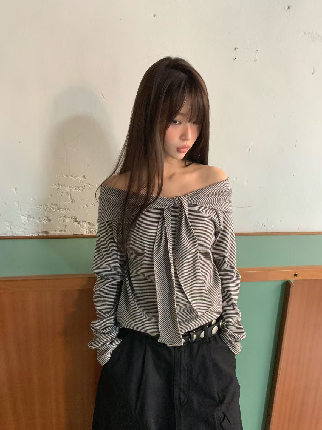 FORMAL韓國直郵女士新品真品熱賣時尚休閑26春夏人氣長袖T恤FORMAL長袖T恤圖色2