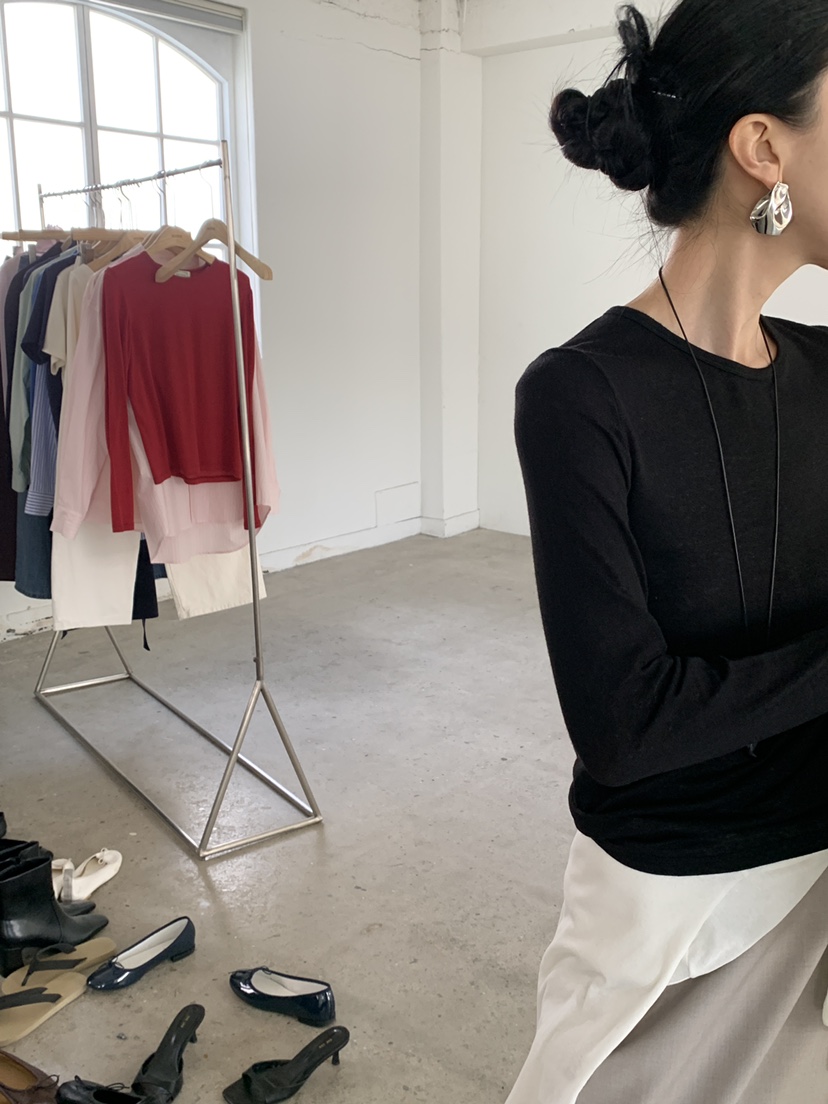 MOVENNE韓國直郵女裝新款休閑職業26春夏真品推薦長袖T恤MOVENNE長袖T恤