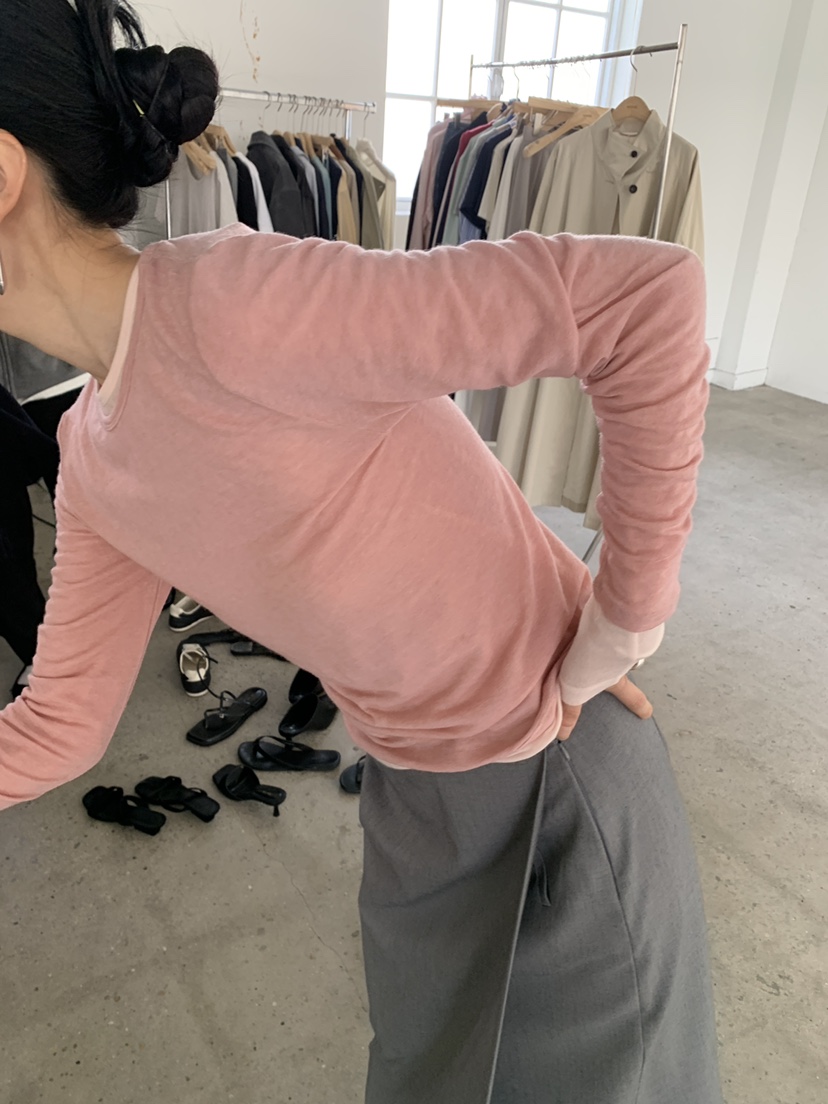 MOVENNE韓國直郵女裝新款休閑職業26春夏真品推薦長袖T恤MOVENNE長袖T恤