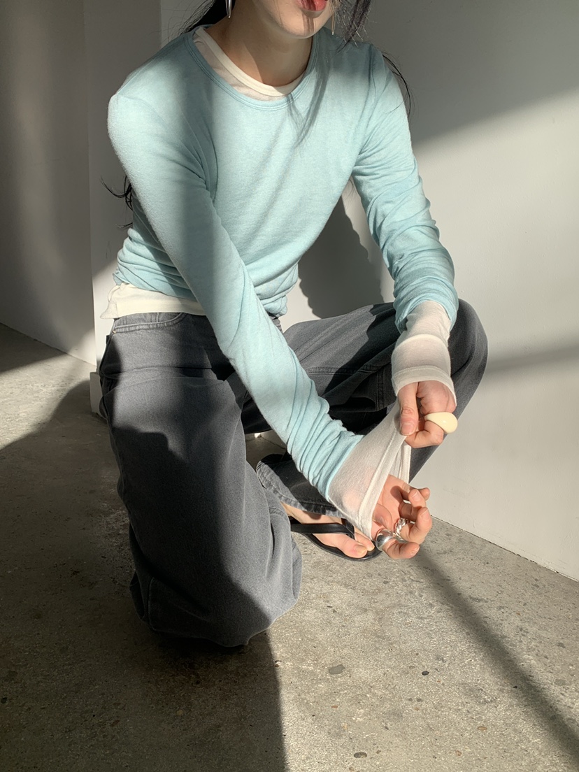 MOVENNE韓國直郵女裝新款休閑職業26春夏真品推薦長袖T恤MOVENNE長袖T恤