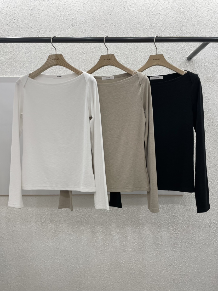 EGGPLANT東大門代購女士新品職業熱賣休閑時尚長袖T恤船領EGGPLANT長袖T恤