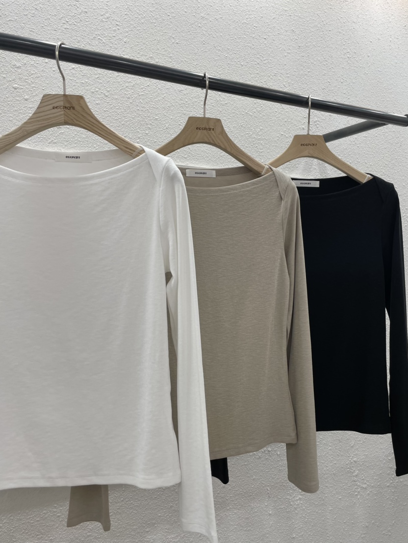 EGGPLANT東大門代購女士新品職業熱賣休閑時尚長袖T恤船領EGGPLANT長袖T恤