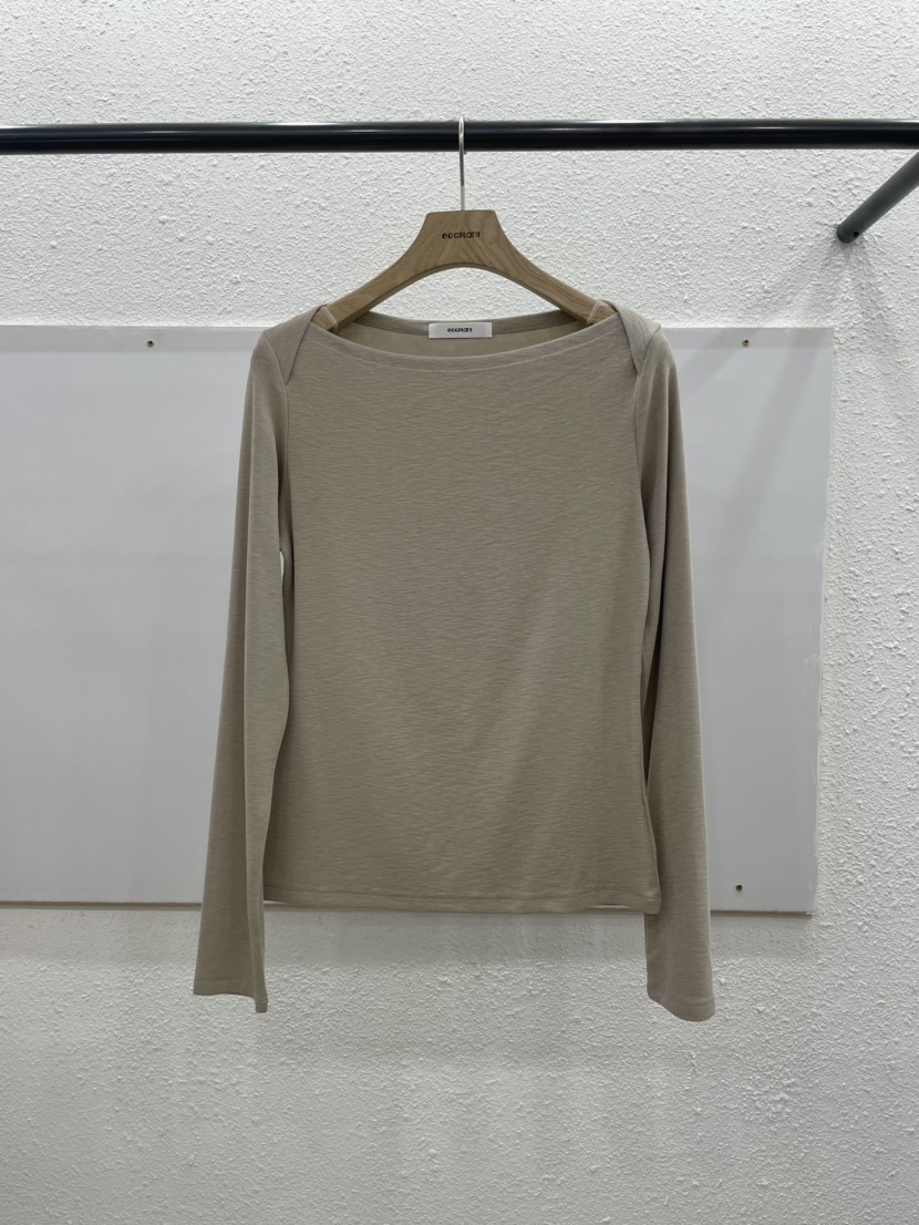 EGGPLANT東大門代購女士新品職業熱賣休閑時尚長袖T恤船領EGGPLANT長袖T恤圖色2