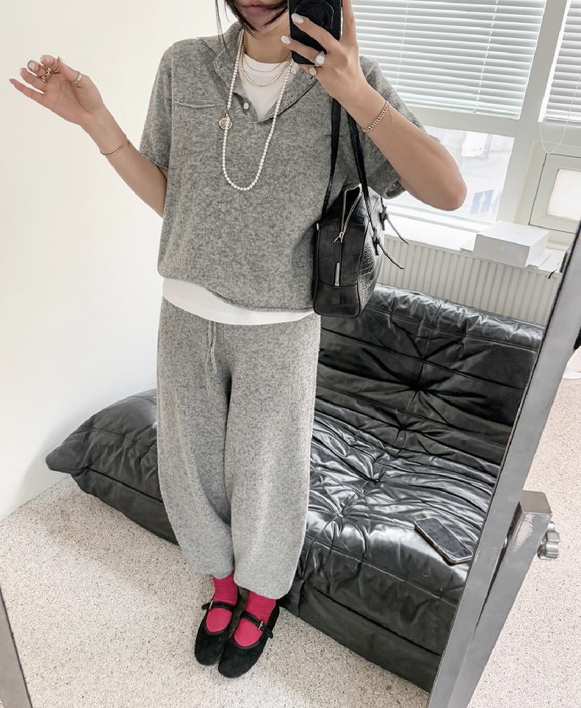 DE VENTI韓國代購女士新品26春夏職業休閑推薦休閑褲針織褲DE VENTI休閑褲