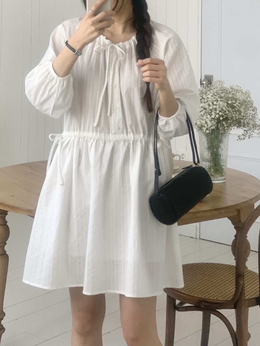 WOOD韓國代購女裝新款推薦時尚真品休閑職業熱賣26春夏連衣裙WOOD連衣裙