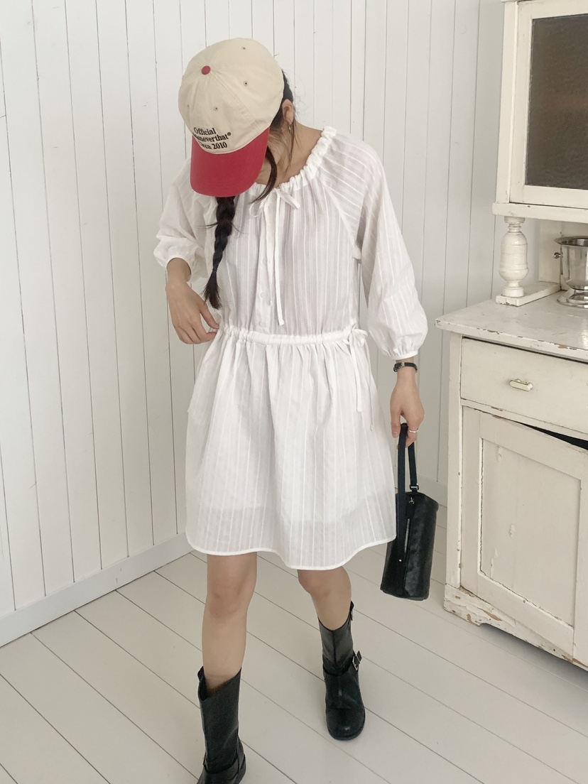 WOOD韓國代購女裝新款推薦時尚真品休閑職業熱賣26春夏連衣裙WOOD連衣裙