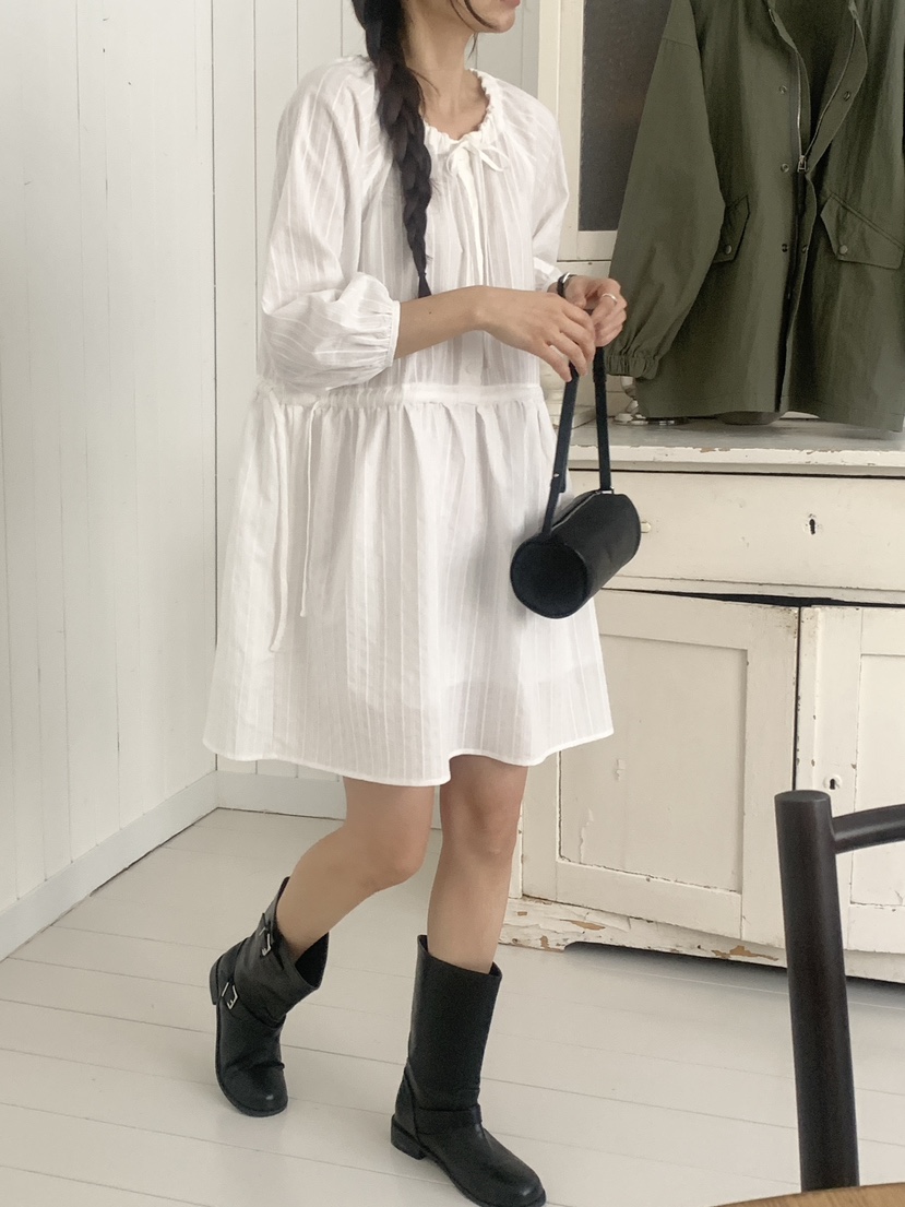 WOOD韓國代購女裝新款推薦時尚真品休閑職業熱賣26春夏連衣裙WOOD連衣裙