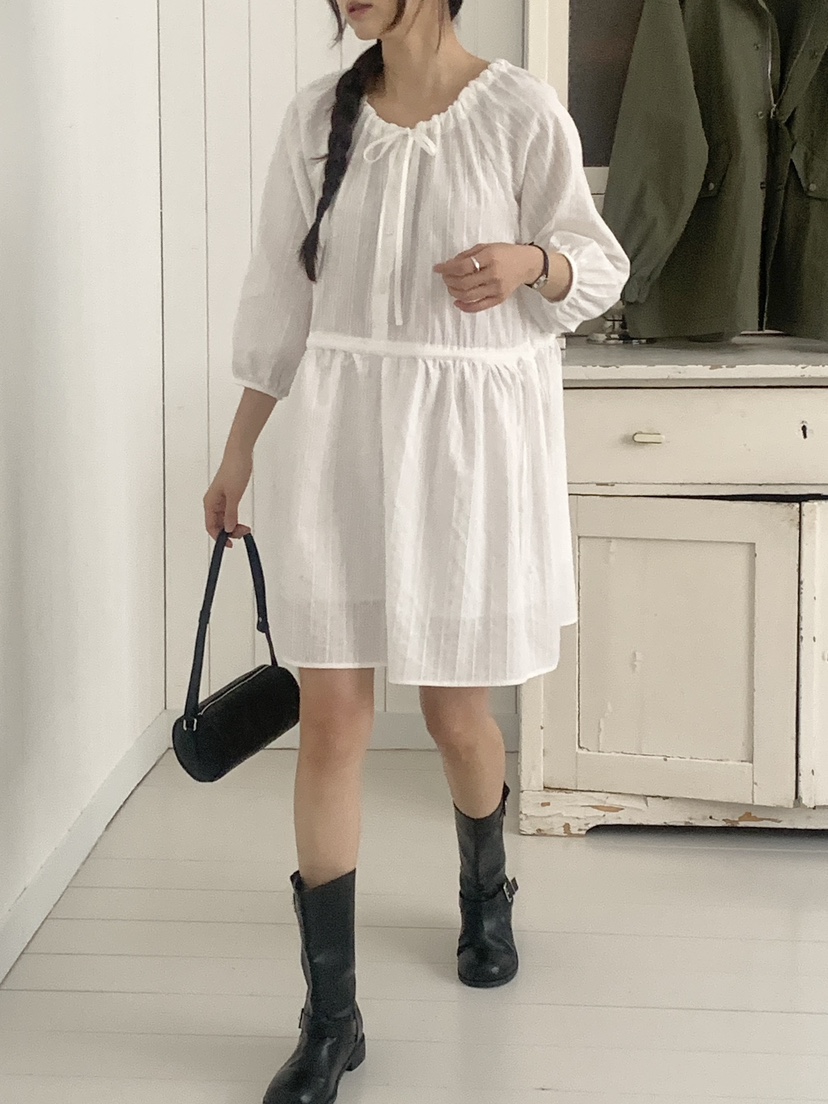 WOOD韓國代購女裝新款推薦時尚真品休閑職業熱賣26春夏連衣裙WOOD連衣裙