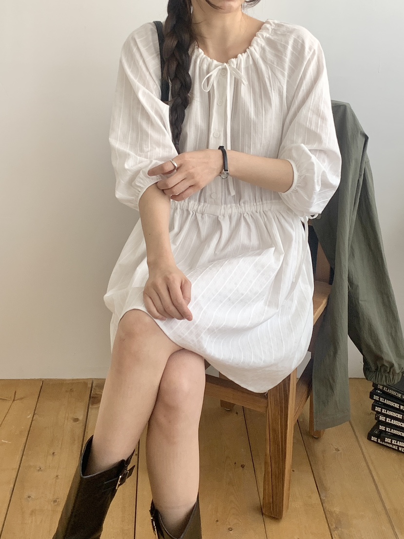 WOOD韓國代購女裝新款推薦時尚真品休閑職業熱賣26春夏連衣裙WOOD連衣裙