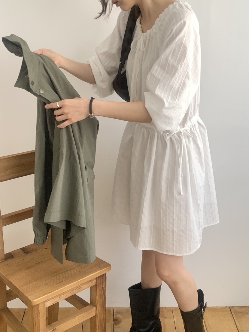 WOOD韓國代購女裝新款推薦時尚真品休閑職業熱賣26春夏連衣裙WOOD連衣裙