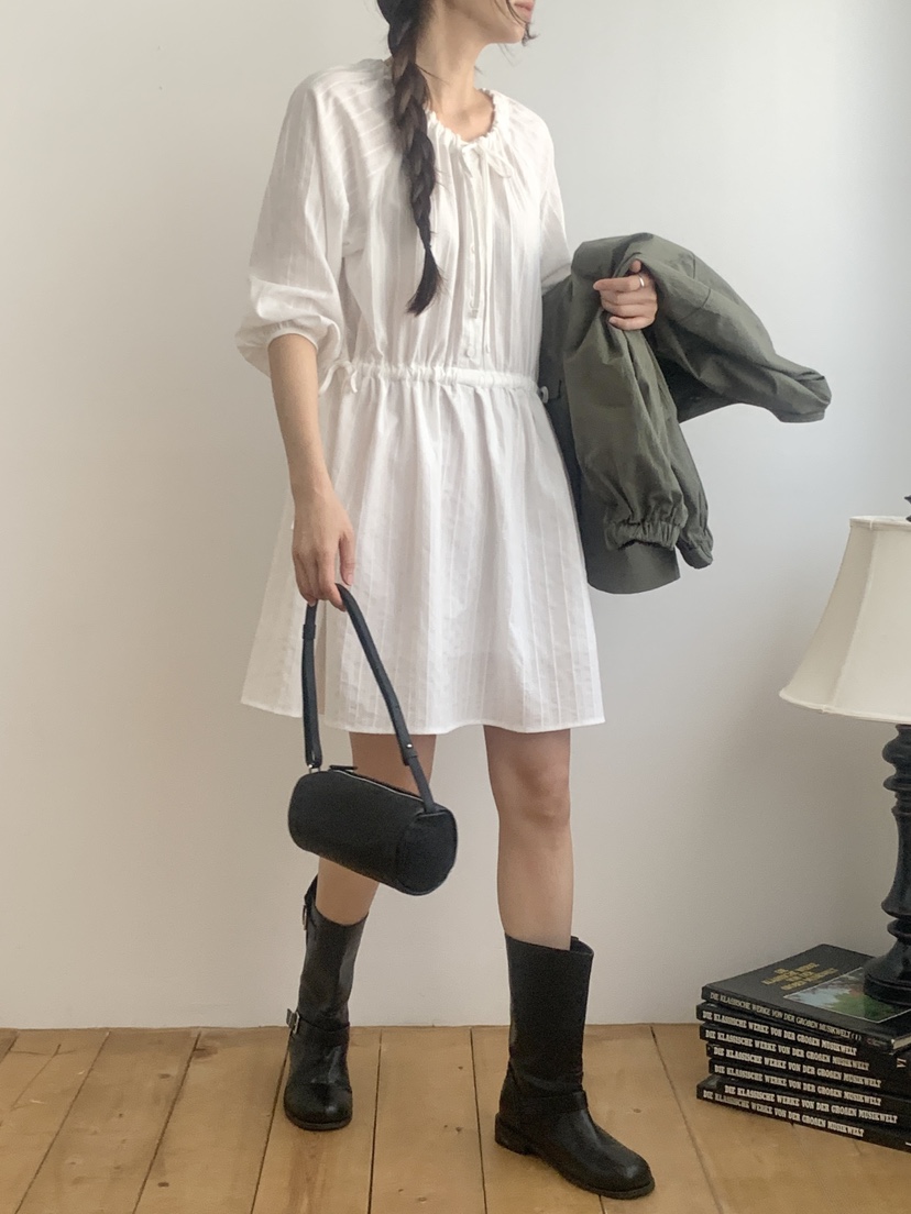 WOOD韓國代購女裝新款推薦時尚真品休閑職業熱賣26春夏連衣裙WOOD連衣裙