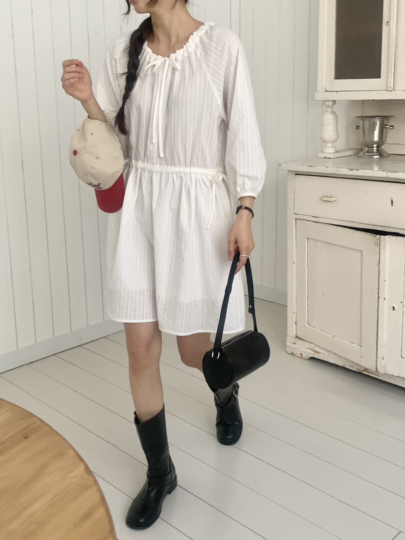 WOOD韓國代購女裝新款推薦時尚真品休閑職業熱賣26春夏連衣裙WOOD連衣裙