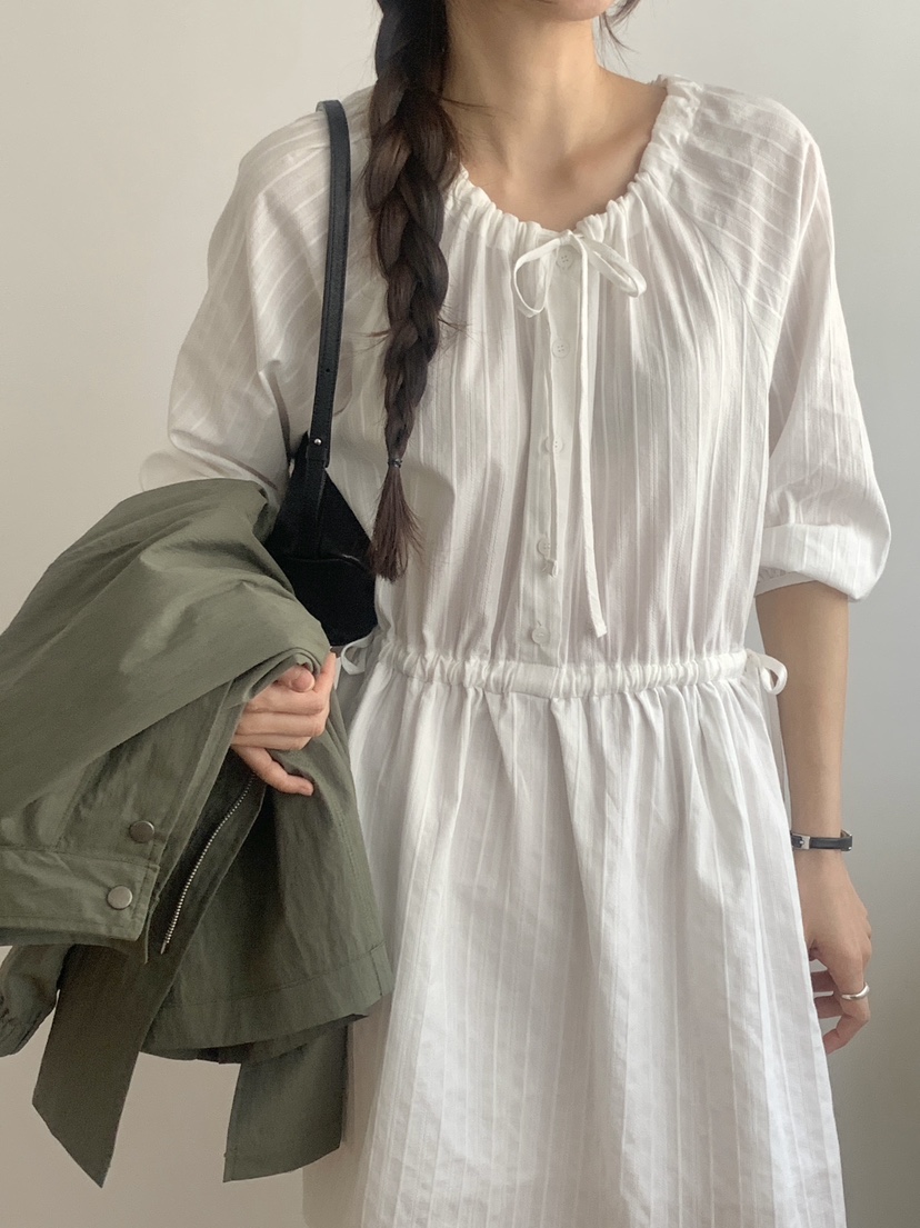 WOOD韓國代購女裝新款推薦時尚真品休閑職業熱賣26春夏連衣裙WOOD連衣裙