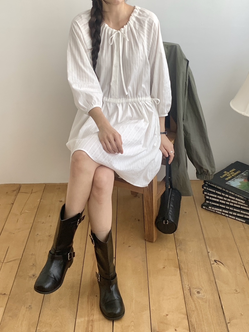 WOOD韓國代購女裝新款推薦時尚真品休閑職業熱賣26春夏連衣裙WOOD連衣裙