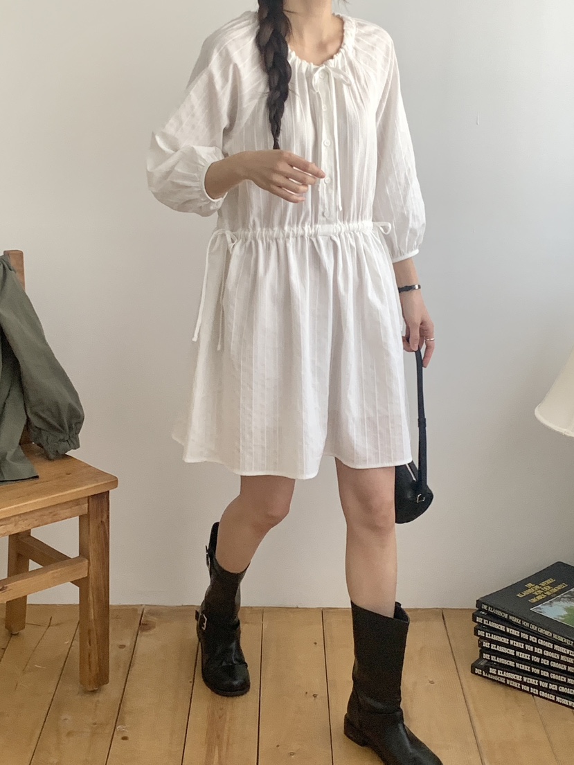 WOOD韓國代購女裝新款推薦時尚真品休閑職業熱賣26春夏連衣裙WOOD連衣裙