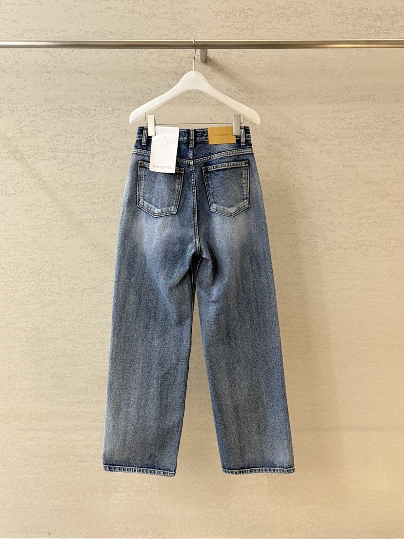PLAYBUTTON-P韓國代購女裝新品26春夏真品職業推薦牛仔褲PLAYBUTTON牛仔褲