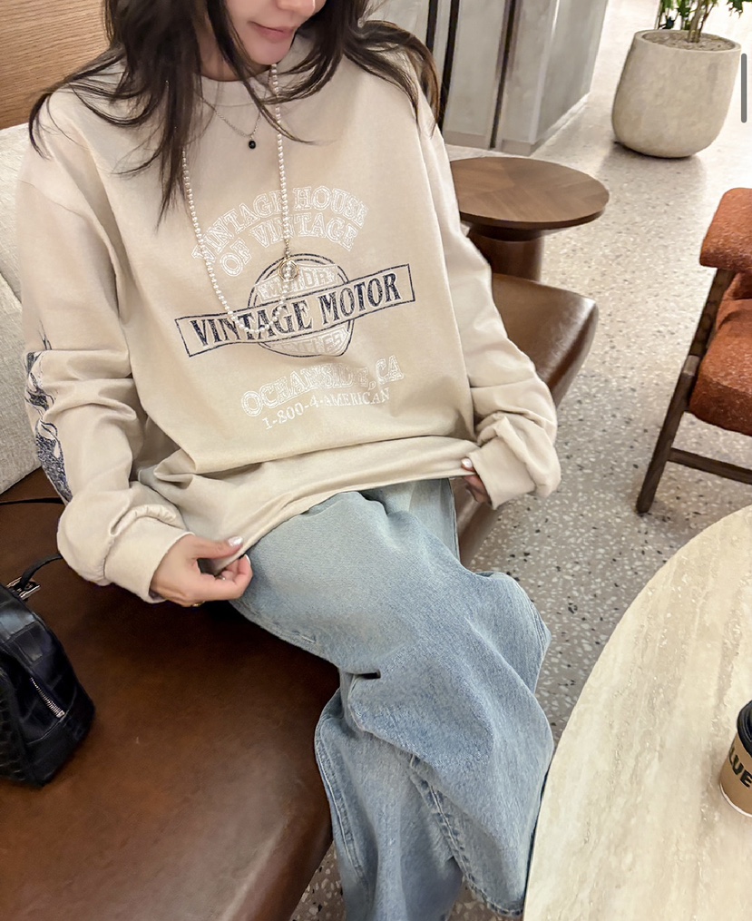 DE VENTI韓國直郵女士新款休閑推薦熱賣人氣職業長袖T恤DE VENTI長袖T恤