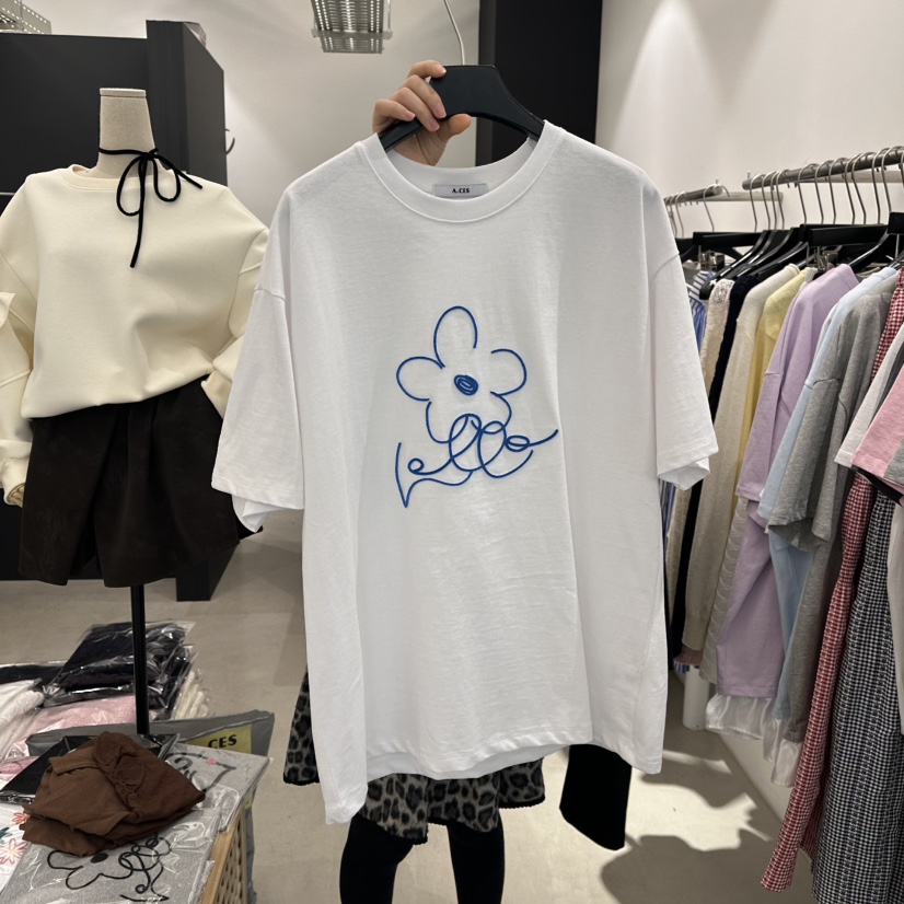 A.CES東大門直郵女裝新款26春夏真品人氣熱賣T恤不含腰包A.CEST恤圖色1