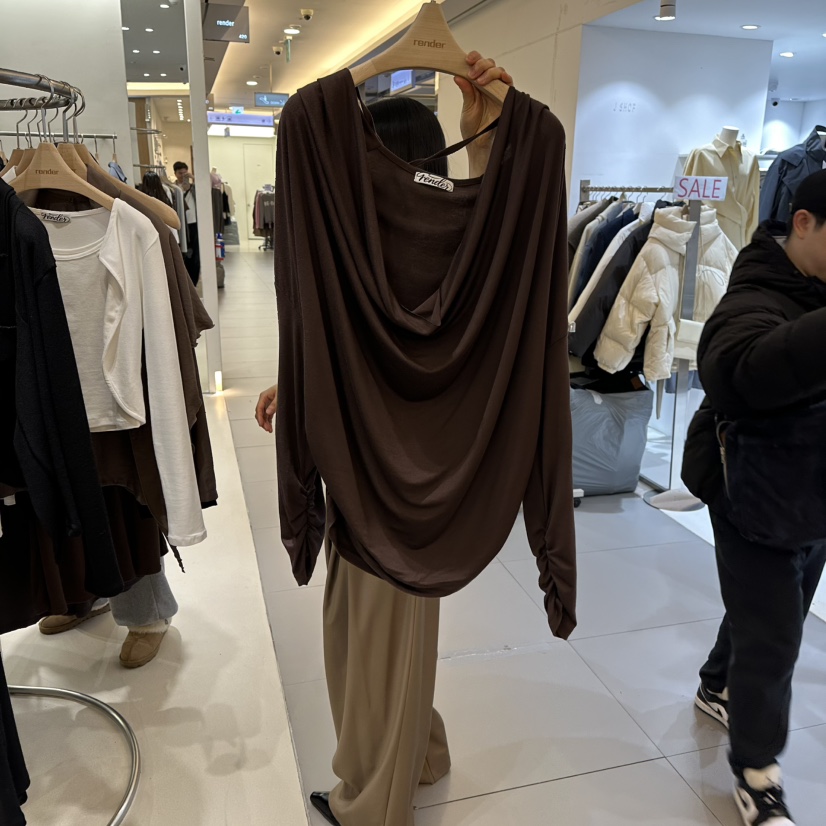 RENDER東大門代購女士新款推薦人氣真品休閑職業長袖T恤高領RENDER長袖T恤圖色2