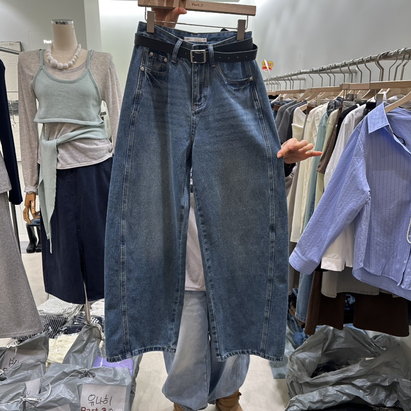 PART3東大門實拍女士新款休閑職業26春夏推薦牛仔褲含腰帶Part.3牛仔褲圖色1