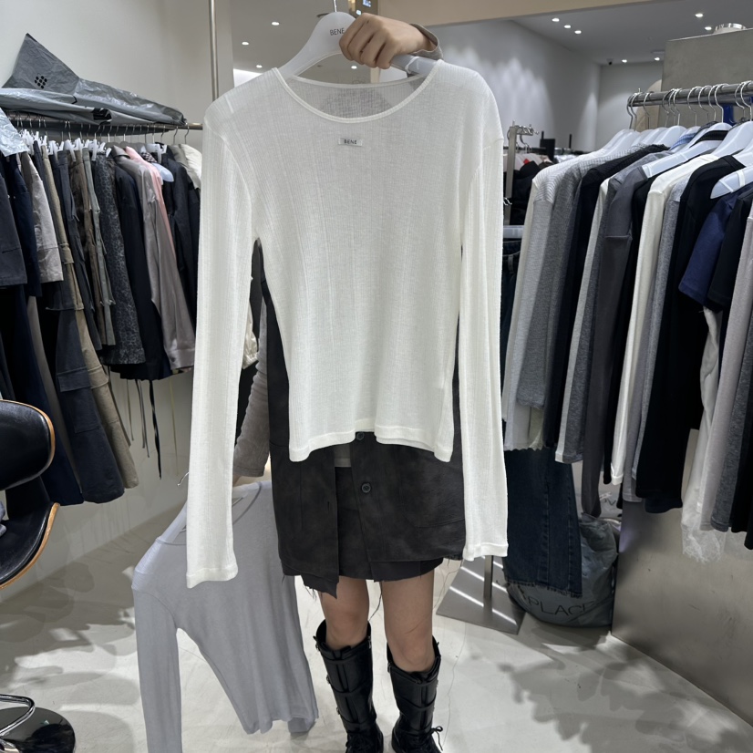 BENE東大門實拍女士新款真品推薦休閑26春夏職業熱賣長袖T恤BENE長袖T恤圖色1