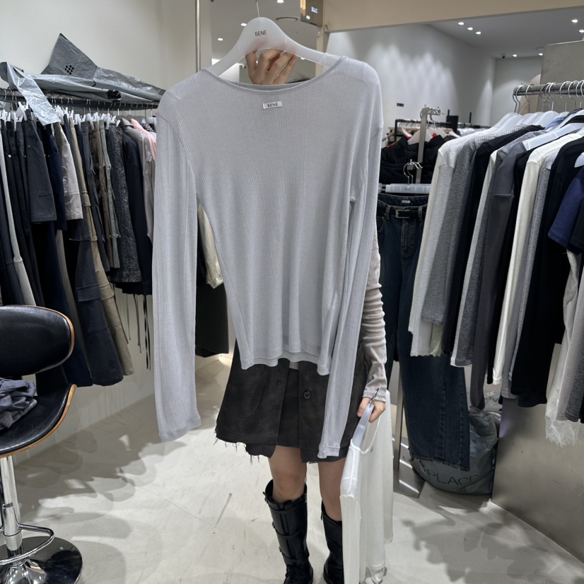 BENE東大門實拍女士新款真品推薦休閑26春夏職業熱賣長袖T恤BENE長袖T恤圖色2