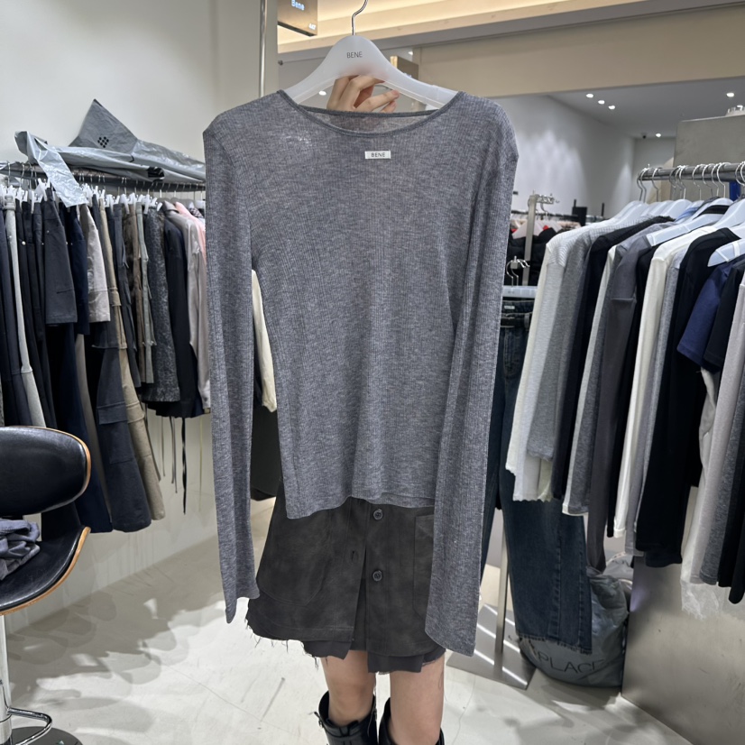 BENE東大門實拍女士新款真品推薦休閑26春夏職業熱賣長袖T恤BENE長袖T恤圖色3