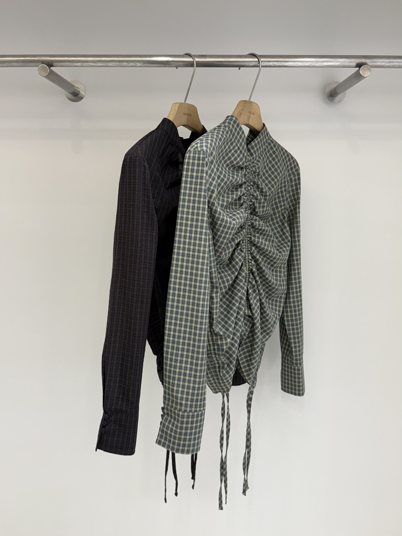 TOOGOOD東大門實拍女士新品人氣職業時尚襯衫蕾絲衫格子褶皺TOOGOOD襯衫/蕾絲衫