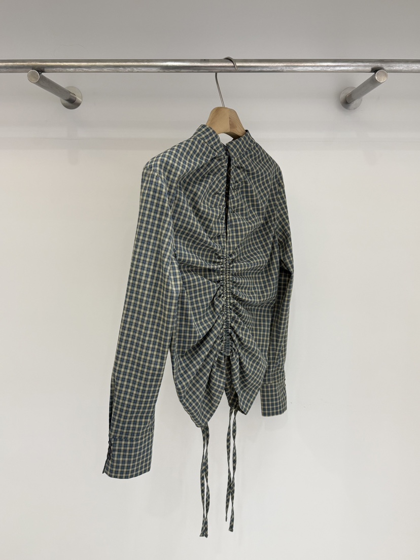 TOOGOOD東大門實拍女士新品人氣職業時尚襯衫蕾絲衫格子褶皺TOOGOOD襯衫/蕾絲衫