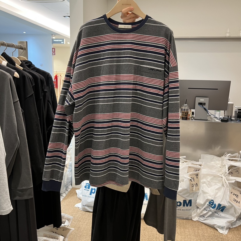 SELF SERVICE東大門代購女裝新品推薦人氣真品職業長袖T恤SELF SERVICE長袖T恤圖色1