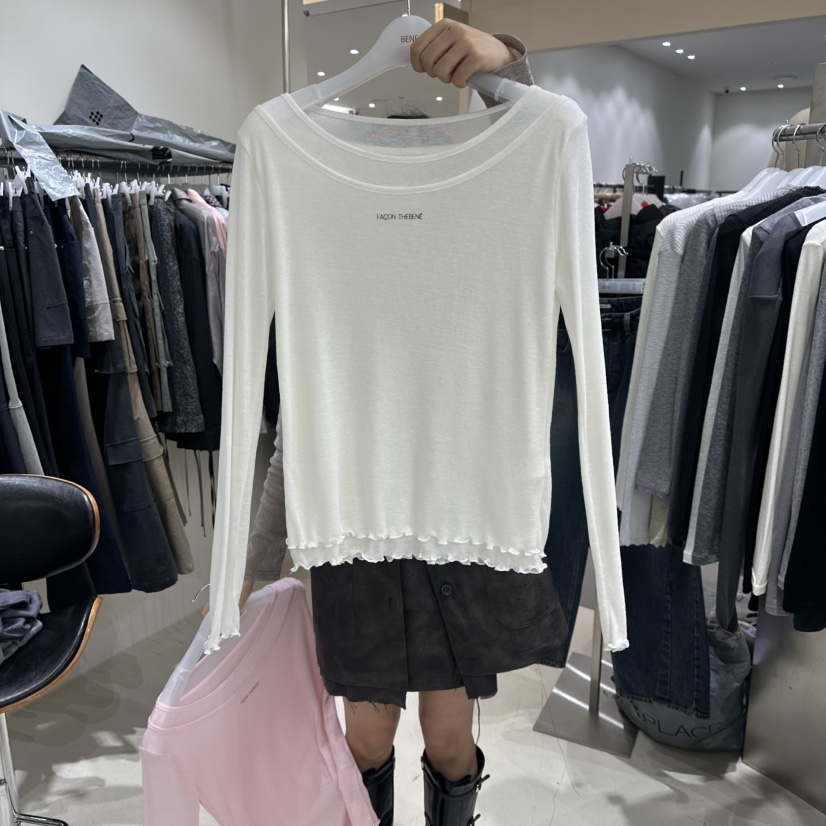 BENE韓國直郵女士新款真品休閑26春夏職業時尚推薦長袖T恤BENE長袖T恤圖色1
